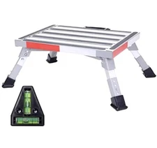 Stable RV Steps Adjustable Aluminum Folding Platform Slip Rubber Stool