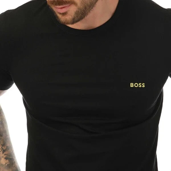 BOSS - T-shirt In Cotone Elasticizzato Con Logo A Contrasto - Lilla - Foto 5