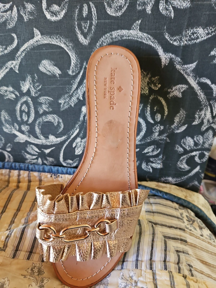 Gold hotsell ruffle sandals