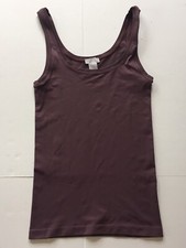 HANRO Touch Feeling Plum Eggplant Tank Top Camisole Stretchy Soft S