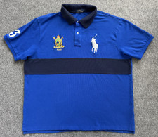 Polo Ralph Lauren Big Pony Shirt Men 2XB Blue Triple Logo Crest Short Sleeve