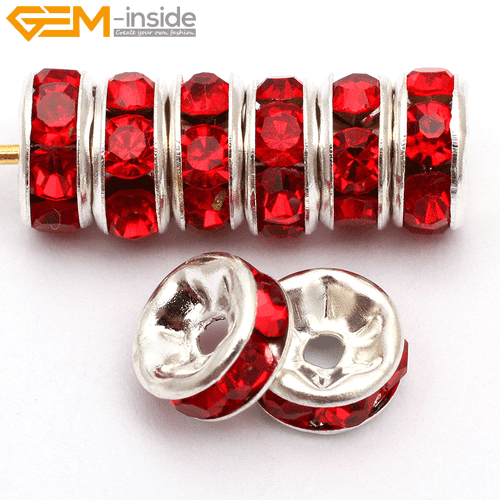 Rondelle Czech Crystal Rhinestone Spacer Loose Beads 100 Pcs For Jewelry Making - Picture 25 of 38