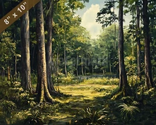 Big Thicket forest diversity oil painting 8x10 Print