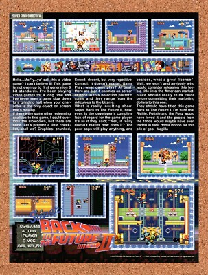 1992 Back To The Future II Super Famicom Original Ad / Retro Wall Art v2