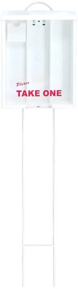 Caja de folletos para exteriores con estaca de patio (con capacidad para 250 papeles y 60 tarjetas de visita) Foto 2 de 4