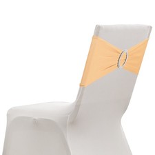 10 Pack Chair Sashes, Stretch Chair Cover Band Bows Cover Band, Champagne