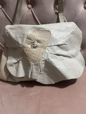 Carlos Falchi Leather (Ostrich?), Alligator, Messenger Slouch Bag Unique Design!