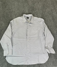 Ermenegildo Zegna Trofeo Comfort Button Up Shirt Mens White Geometric SIze48/17