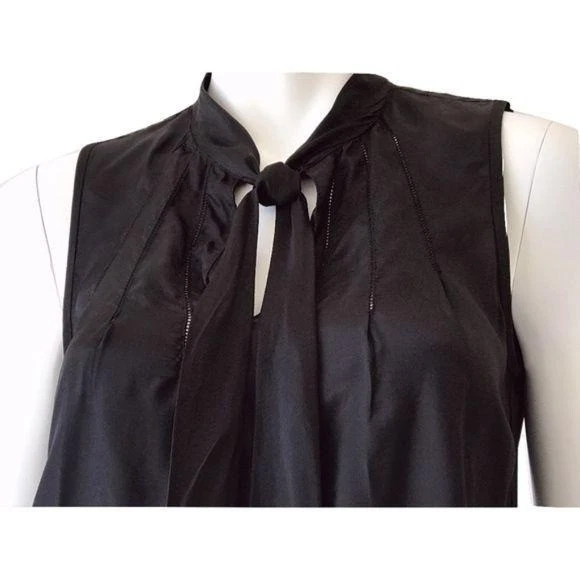 Generra Black Silky Front Tie Blouse - Image 3 of 4