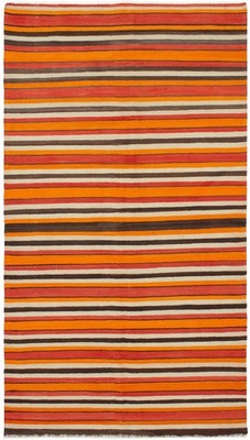 Vintage Hand Woven Area Rug 5'1'' x 9'1'' Traditional Wool Oriental Carpet
