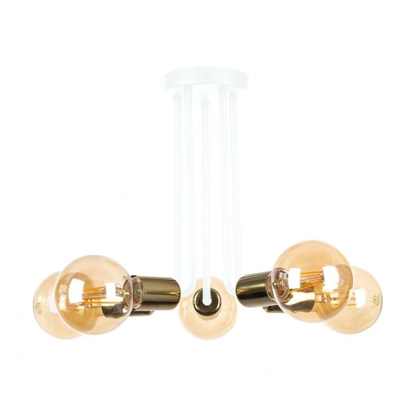 Deckenleuchte 5Xe27 Venna Weiss/Gold-image