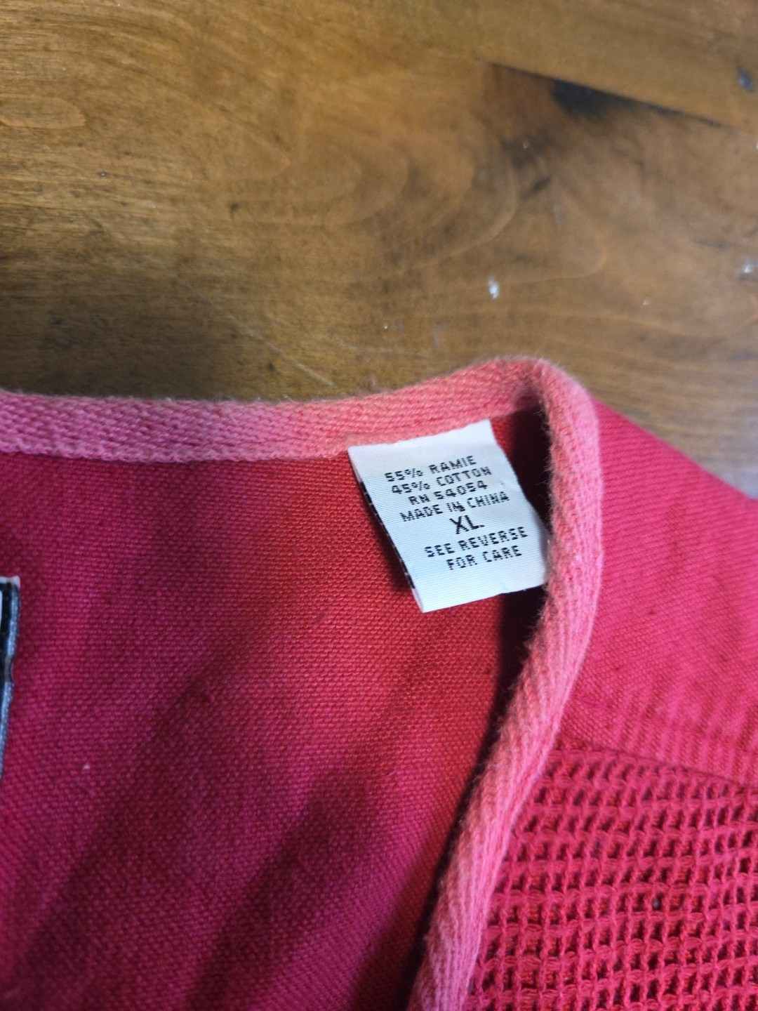 VTG 90s Bugle Boy Red Utility Fishing Vest Mesh Multi Pocket Cargo Men XL image 3