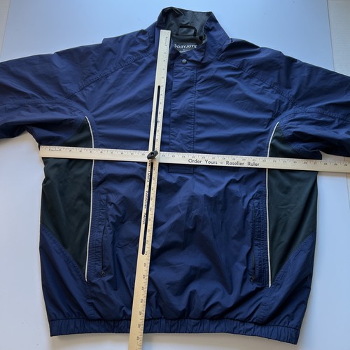 FootJoy DryJoys 1/4 Zip Golf Windshirt Men's XL Navy Blue Short Sleeve Pullover