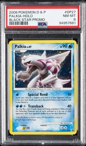 2008 POKEMON DIAMOND & PEARL BLACK STAR PROMO #DP27 PALKIA-HOLO PSA 8