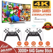 4K 64G HDMI TV Video Game Stick M15 Gaming Console Gamepad 2 Wireless Controller