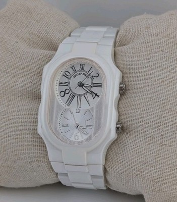 PHILLIP STEIN TESLAR WHITE CERAMIC WOMEN'S QUARTZ WATCH