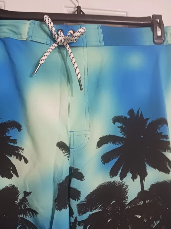 Pantalones cortos de tabla Sonoma Flexwear para hombre nuevos con etiquetas talla XXL 2XL azul/verde/palma Foto 3 de 4