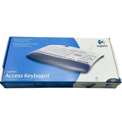 NEW Vintage Logitech Access Keyboard Wired PS/2 Model 967228-0403 White