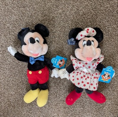 vtg Applause Disney Mickey & Minnie Mouse Pair Plush Doll Set 1980s