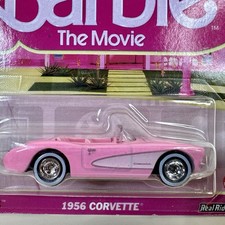 Hot Wheels Premium Barbie The Movie 1956 Corvette Pink Convertible Real Riders