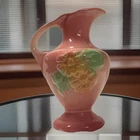 Vintage Hull Pottery Pink Magnolia Ewer Pitcher Vase Art Pottery Floral Decor