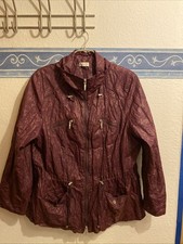 Gina Laura Leichte Sommerjacke Crashoptik Bordeaux  Gr. 46 L=81cm   B= 66cm  #14