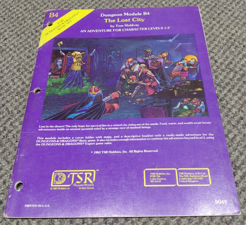 The Lost City - B4 - Dungeons & Dragons Basic Adventure TSR 9049 b/X