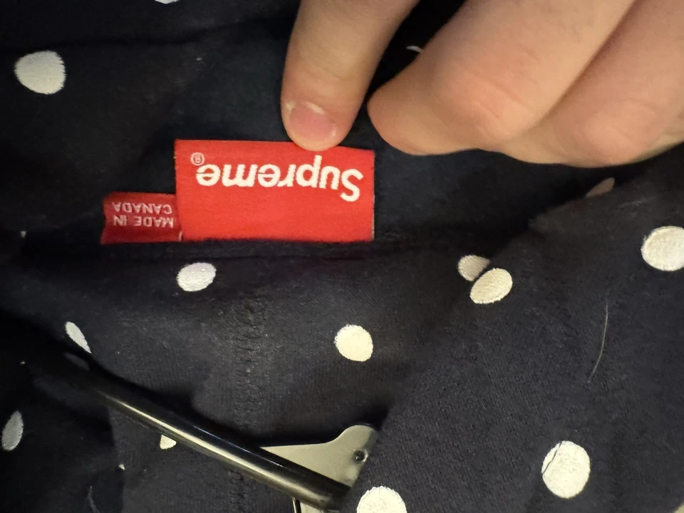Supreme Comme Does Garçons CDG Pequeña S Caja Logo Sudadera con Capucha Lunares Rara Foto 4 de 4