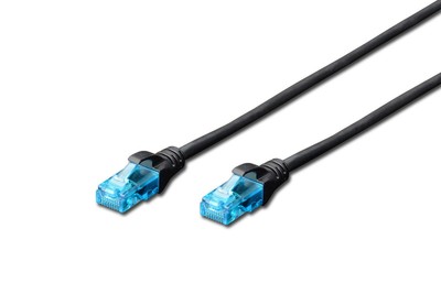 Digitus Patch-Kabel RJ-45 (M) zu RJ-45 (M) 1 m CCA U/UTP Cat 5e schwarz