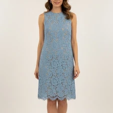 Vince Camuto Lace Halter Neck Dress Light Blue A Line Size 2