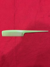 Vintage Rat Tail Plastic Comb Avocado Green 8.5 X 1.25 Unbreakable