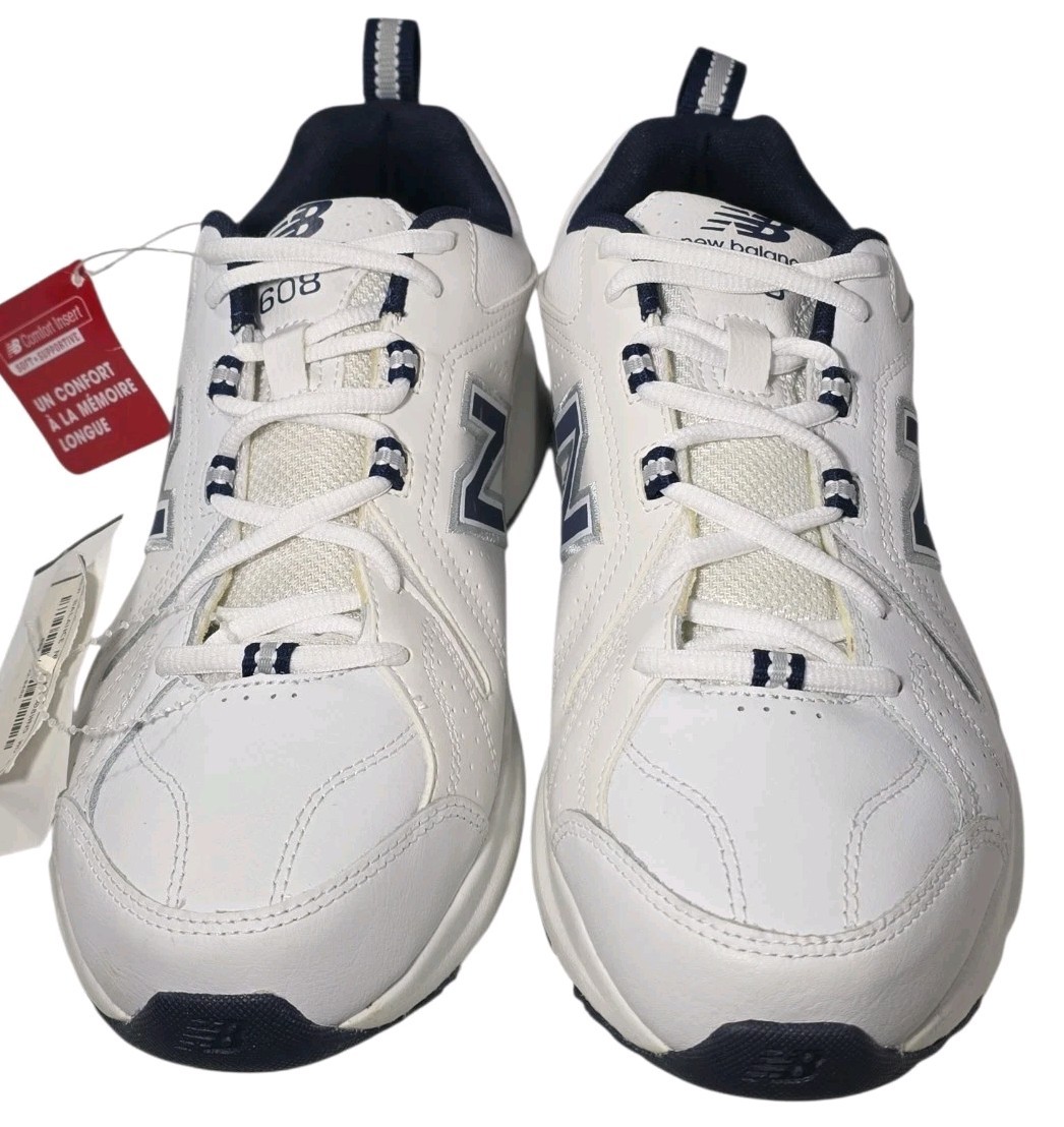 New Balance 608 v5 Training Sneakers Mens Size 8.5 D MX608WN5 White Navy NEW thumbnail 4