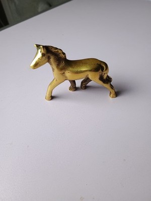VINTAGE KLEINES MESSING PONY ORNAMENT CA. 6 cm hoch und 8 cm lang
