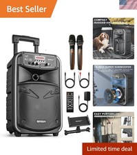 Karaoke Portable PA Speaker System - Powered Bluetooth Compatible Speaker, Re...