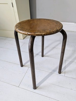 Jean Prouvé Fabrik Hocker Metall Französisch Industrial 50er Jahre PORTOFREI 