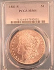 1881-S Morgan Silver Dollar MS64 PCGS