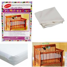 Crib Size Zip Mattress Cover Vinyl Toddler Bed Allergy Dust Bug Protector 