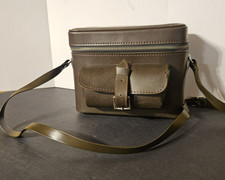 VTG Brown Leather Camera Case Bag w/Adjustable Carrying Strap A Front Pocket