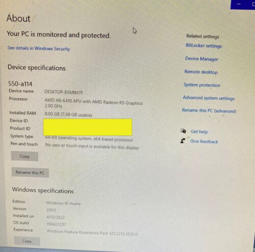 HP Pavilion Desktop Computer 550-a114_AMD A8-6410 CPU @ 2.00 GHz_8GB RAM_1TB HDD - Picture 2 of 8