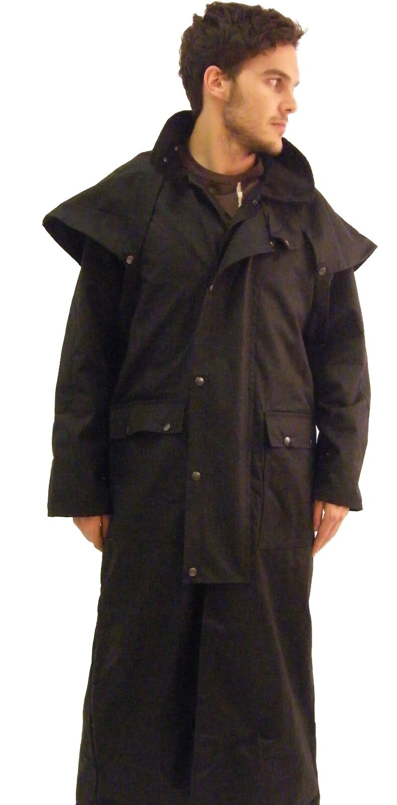 ALTRA Giacca Stockmans Made in England Nuova Cera Lunga Cotone Cappotto Marrone XS XXXL