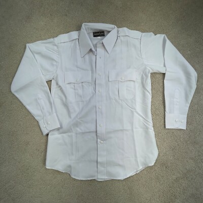 Frontline Tact Squad Uniform Shirt Men 15.5 35 Long Sleeve White Zipper