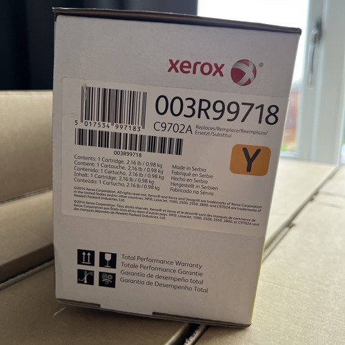 XEROX COMPATIBLE HP C9702A YELLOW Toner Cartridge 1500 2500 2550 2800 - Picture 2 of 3