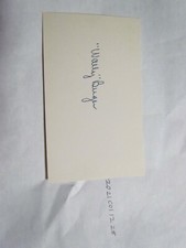 Wally Berger Signed Index Card Beckett Pre Certified 