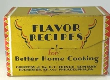 Vintage R.T. French Co. Cardboard Recipe Box Mustard & Spices Advertising