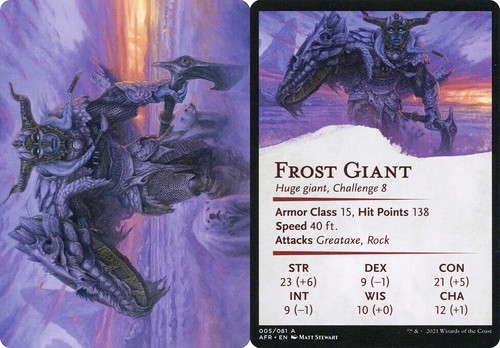 Regular Art Series FROST GIANT mtg Adventures in The Forgotten Realms