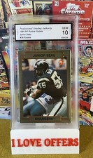 1990 ACTION PACKED JUNIOR SEAU ROOKIE UPDATE PGA 10 GEM MINT #38 RARE GOLD READ
