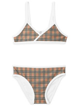 Burberry Girl's Crosby 2 Piece Swimsuit Nova Check Bikini NEW