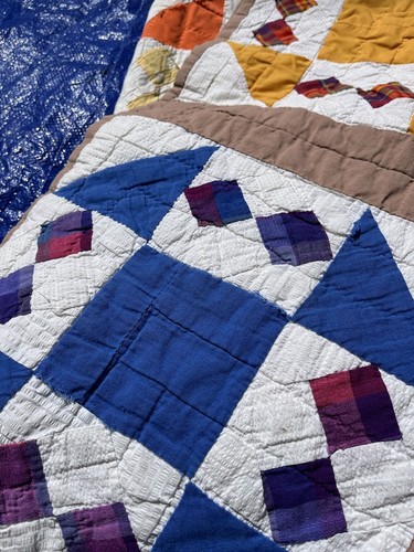 Vintage SHOO FLY quilt • Hand Quilted Stitched • 76”x60” - Picture 12 of 18