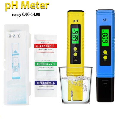 Backlight LCD Digital PH Meter Pen Water Tester For Hydroponics Aquarium Pool