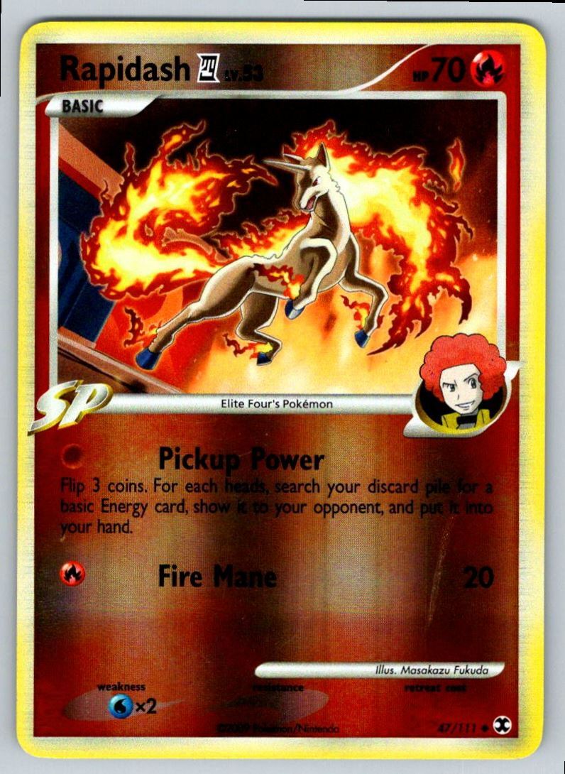 2009 Rising Rivals Rapidash E4 Uncommon Reverse Holo #47